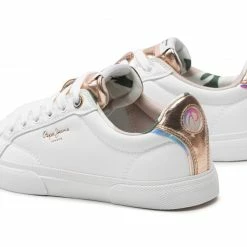 Flash Sale 😍 Γυναικεία Παπούτσια PEPE 👖 JEANS Λευκό PLS31410-800 😀 -Φτηνός Μόδας Κατάστημα 120501900031 17 2