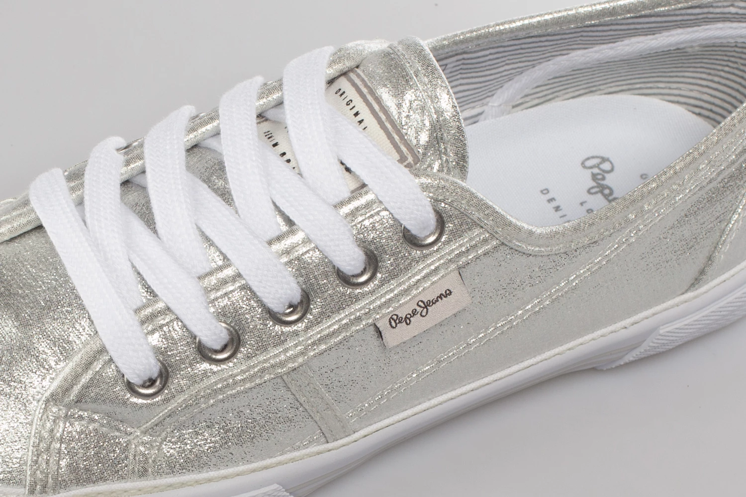 Νέος ✨ PEPE 👖 JEANS ABERLADY SHINE METALLIZED 👟 SNEAKERS PLS31154-934 Ασημί ⭐ 6 Νέος ✨ PEPE 👖 JEANS ABERLADY SHINE METALLIZED 👟 SNEAKERS PLS31154-934 Ασημί ⭐ - Image 4