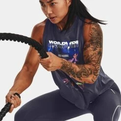 Best Pirce 🎉 Γυναικεία Αμάνικη Μπλούζα UNDER ARMOUR PROJECT ROCK WORLDWIDE TANK Ανθρακί 1373775-558 🌟 -Φτηνός Μόδας Κατάστημα 220512990047 9 2
